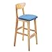 HAIZHEN Taburete con Taburete De Barra De Contador Heces De Madera con Cojín De Lino Pedales De Madera De Caucho Ampliados para Pubs, Cocina De Cocina, Fáciles De Montaje(Size:63cm,Color:Azul)