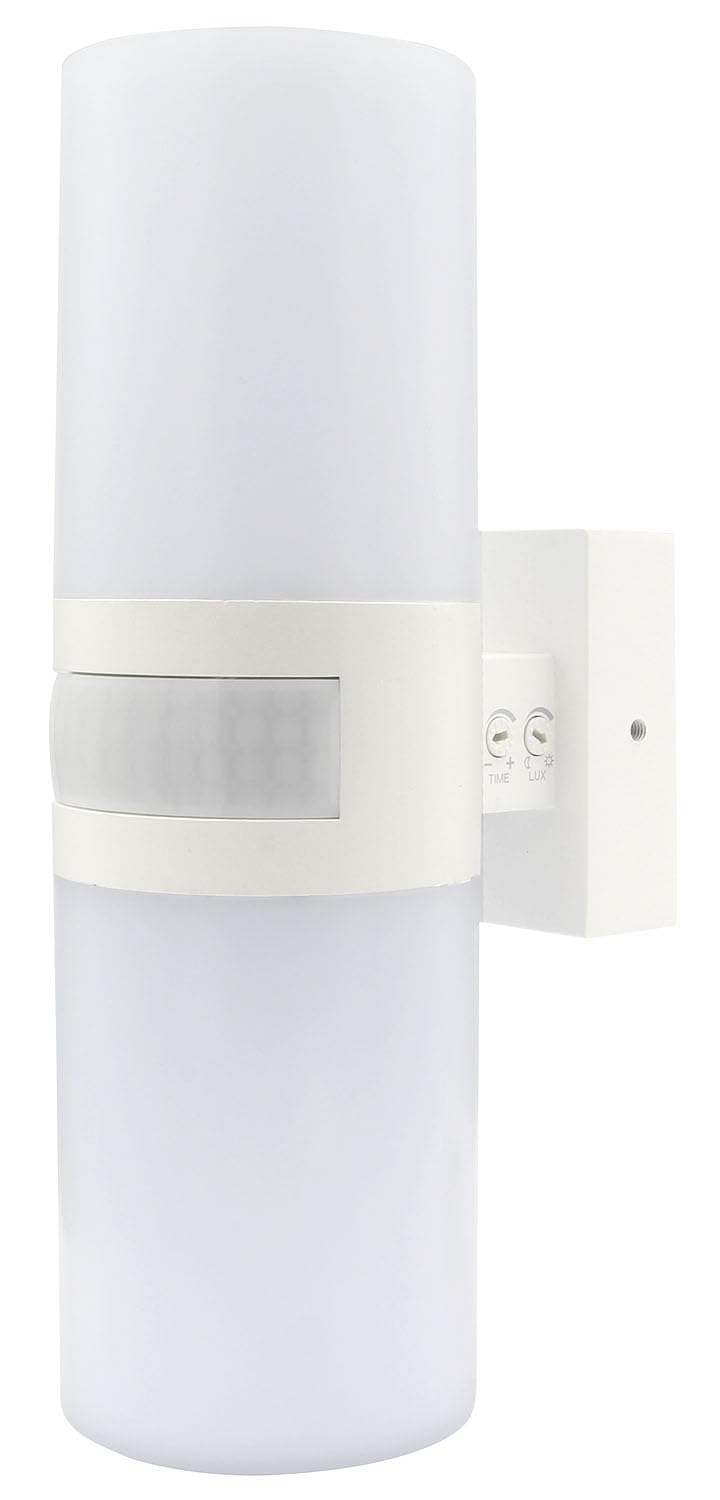 Lampada per facciate a LED EL HOME ML-30B7 con sensore di movimento 12 m / 180° PIR, 20W, 1900lm, sensore crepuscolare, IP65 - per uso esterno, applique - bianco