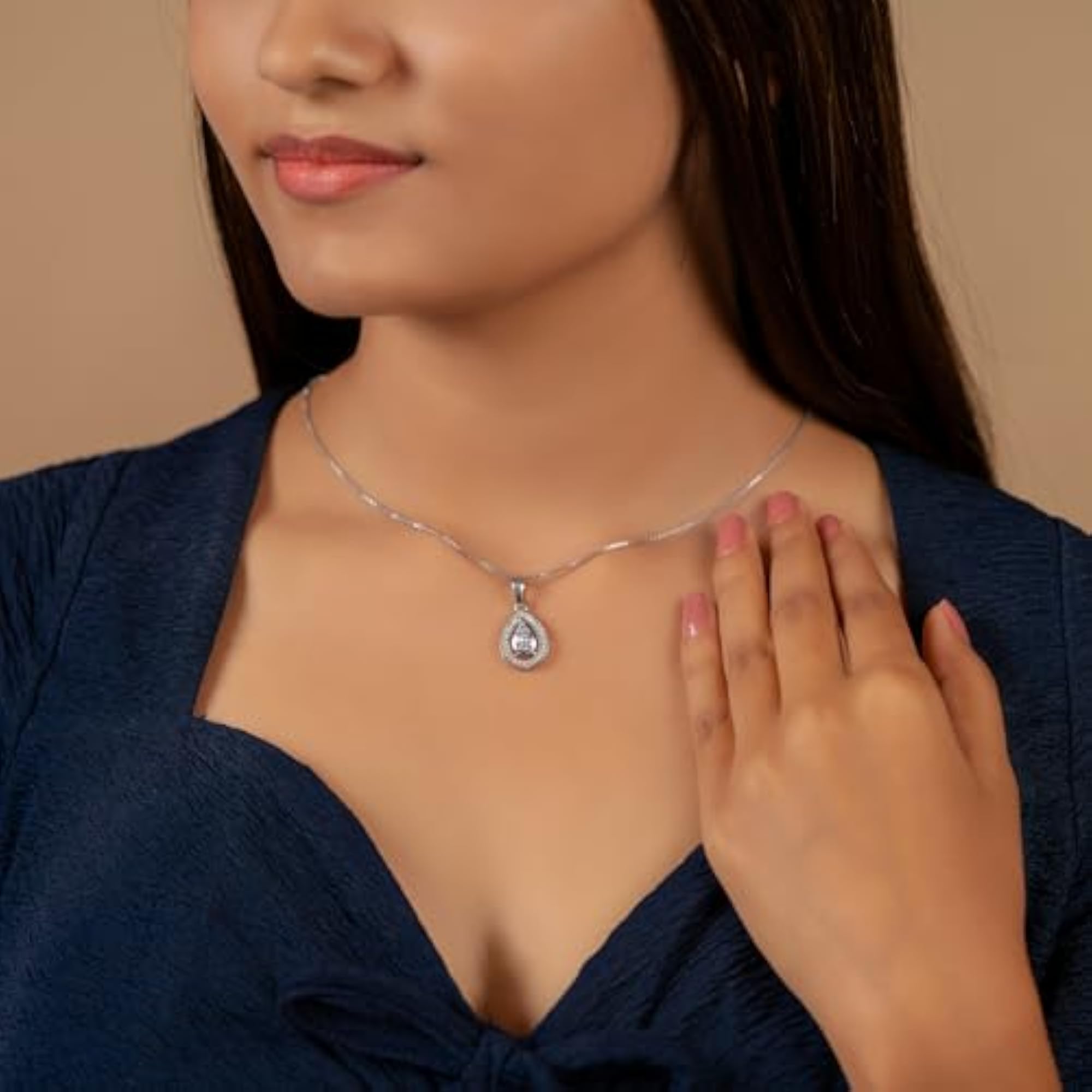 925 Sterling Silver Eternal Teardrop Silver Necklace