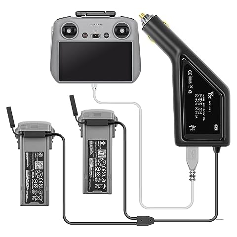 Car Charger for DJI Air 3S / Air 3 Battery, IRCtek 3 in 1 Car Charger Compatible with DJI Air 3S / Air 3 Battery and Controller, LED Indicator, Multiple Protections Cover