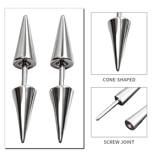 20 piezas de accesorios para el cabello estilo gótico para mujeres, clips de metal punk con picos para trenzas, accesorios de peinado grunge plateados, joyería gótica alternativa Y2K para trenzas miniatura 3