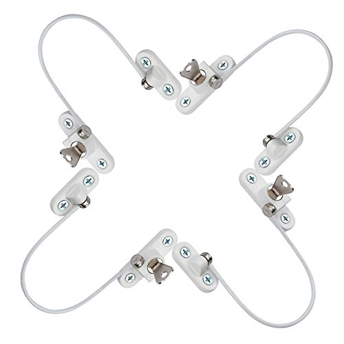 4PZ 185mm Limitatore di Apertura per Finestre e Porte UPVC per Sicurezza Bambini Cavo di Sicurezza per Porta con Chiavi Viti Blocca Porte e Finestre per Casa Ufficio Scuole Ospedali - Bianco