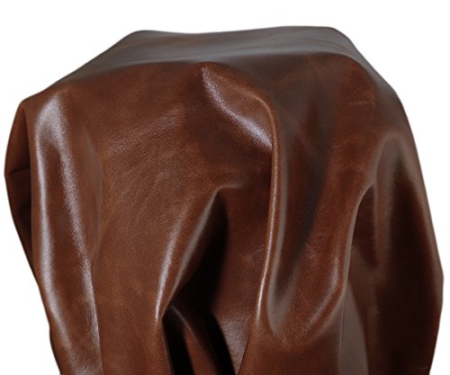 NAT Leathers Tan Brown Oil Pull-up two tone Italian 16-20 Square Feet (about 28x 50 inches in main part of skin) Nappa Soft Upholstery Chap Handbag Cowhide Genuine Cow Leather Hide Skin (16-20 Sq. Ft)