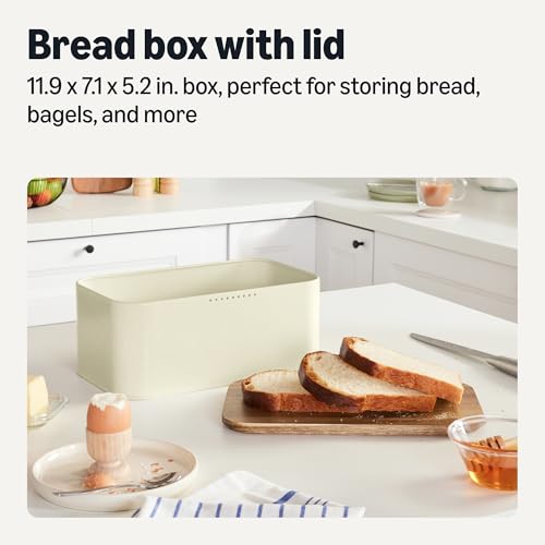Amazon-Basics-Carbon-Steel-Bread-Box-with-Acacia-Wood-Lid-Lid-Doubles-as-Cutting-Board-119-x-71-x-52-in
