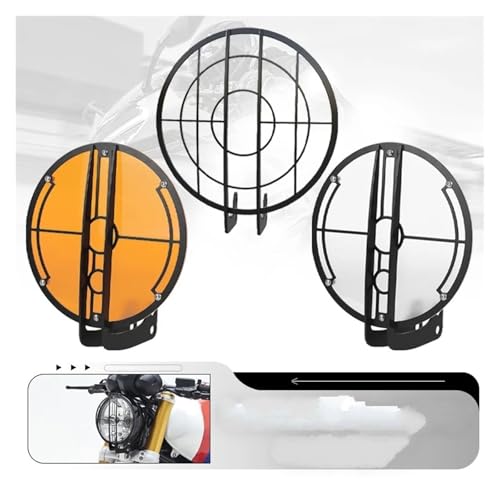Cache phare moto 6.5 pouces universel avec grille protection antibrouillard