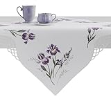 Son design élégant, orné de motifs floraux dans des tons de violet clair, apporte une touche de fraîcheur et de raffinement à votre décoration de cuisine ou de salle à manger, s'intégrant harmonieusement à divers styles.