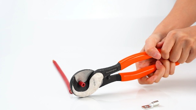 HX-50B Battery Cable Lug Crimping Tools Hand Electrician Pliers for Crimping Wire Cable from 6-50mm²(AWG 8-1/0) with Thickened and Reinforced The Metal Plate (HX50B Crmper +60PCSTerminals)