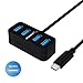 Price comparison product image Sabrent 4-Port USB-C to USB 3.0 Mini Portable Hub, [1-Foot Cable] the World's Smallest USB 3.0 Hub (HB-MNCB)