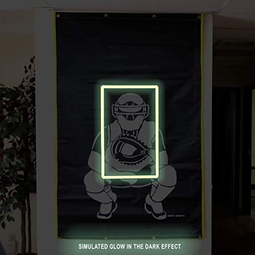 Vanta Sports 4'X6' Vinyl Backstop With Strike Zone And Catcher Image For Baseball/Softball, Batting Cage Backdrop And Net Saver #TOP2