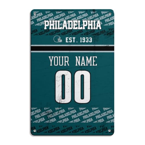 Image of Philadelphia Metal Sign for Outside Custom Name and Number Gifts
