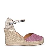 sandalias esparto plataforma baratas  CONIL Sandalias FUCSIAS de esparto y lino metalizado, EU 38