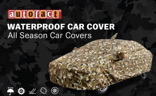 Image of Autofact Waterproof Car Body Cover Compatible with Volkswagen Ameo (2016 to 2018) with Mirror and Antenna Pockets (Camouflage Design)