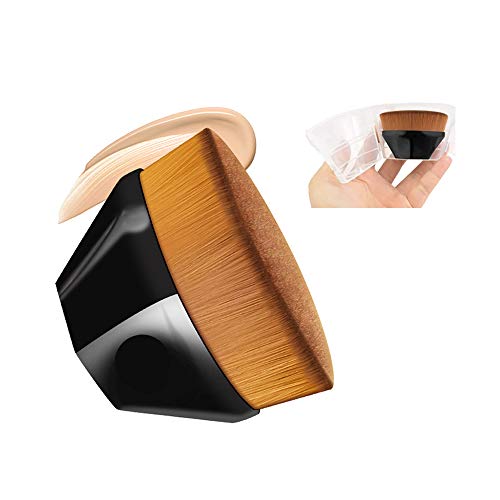 Magic Foundation Brush with Protective Case, Flat Top Kabuki Brush Face Blush Brushes for Blending Liquid, Cream or Flawless Powder