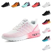 Hitmars Laufschuhe Damen Turnschuhe Sportschuhe Joggingschuhe Straßenlaufschuhe Outdoor Fitness Atmungsaktiv Leichte Freizeitschuhe Sneaker Damen Rosa MN2 Größe 39EU
