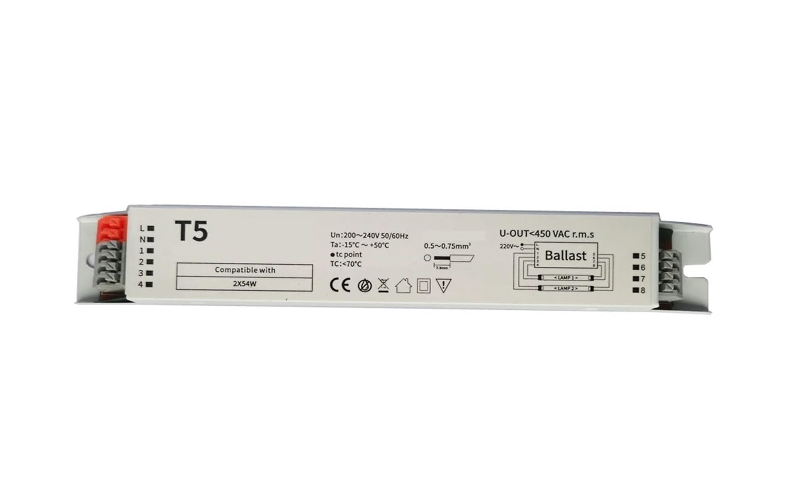 PFVITRJSDSQ 2pcs T5 2X54W 54W 220V-240V 50/60HZ Fluorescent Lamp Instant Start Electronic Ballast