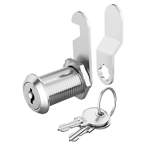 Hecfu 1パック キャビネットロック 鍵付き 1-1/8インチ カムロック 同一鍵 安全な引き出し メールボックスファイル RV ストレージロック ツールボックスロック 交換セット 亜鉛合金