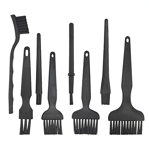 WGCD 8 en 1 negro mango de plástico nylon antiestático cepillos de limpieza teclado Kit de cepillo