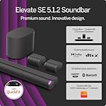 VIZIO 5.1.2 Elevate SE Soundbar, Wireless Subwoofer, Surround Sound w/Dolby Atmos & DTS:X, Bluetooth Speaker, QuickFit™ Compatible – SL512X-08 (New, 2024 Model) - Image 2