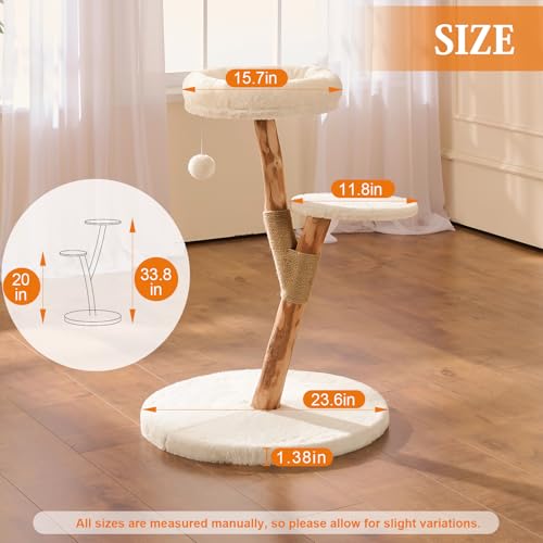 Torre Moderna para Gatos de Interior con 2 Niveles y Poste de Madera miniatura 4