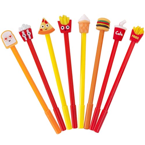40 Pcs Cute Food Gel Ink Pens, Fun Kawaii Hamburger 0.5 mm Black Ink Cool Novelty Writing Pens for Ournaling, Writing, Note-Taking, Teacher Student School Party Office Home Supplies (Food-01)