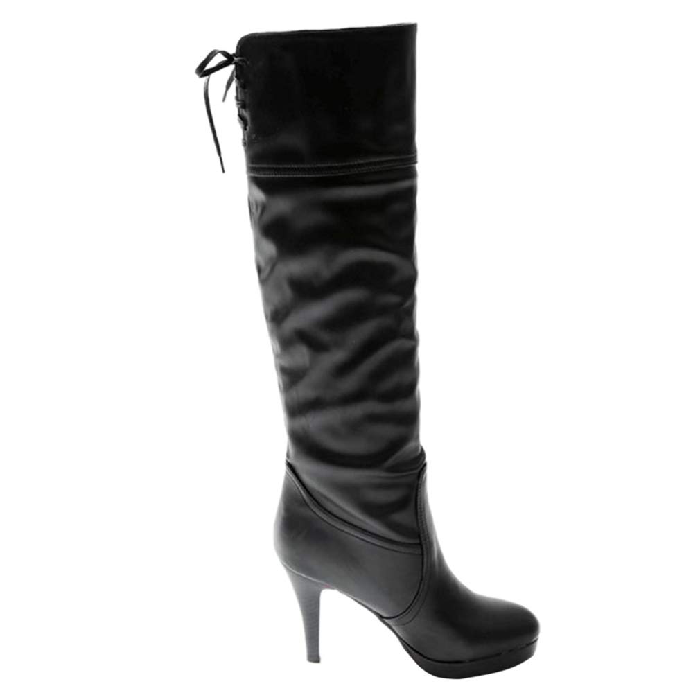 Damen Overknee Stiefel Plateau Stiletto 9,5cm