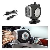 Ziciner Car Heater, 12V 150W Portable Auto Windscreen Defroster and Defogger That Plugs into Cigarette Lighter, 2 in 1 Fast Heating & Cooling Fan with 360° Rotatable Base for Car (Black)