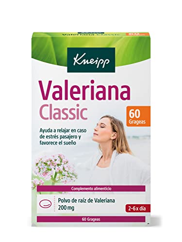Kneipp Valeriana Classic, Ayuda a Relajar en Caso de Estrés y Favorece el Sueño, 60 Grageas
