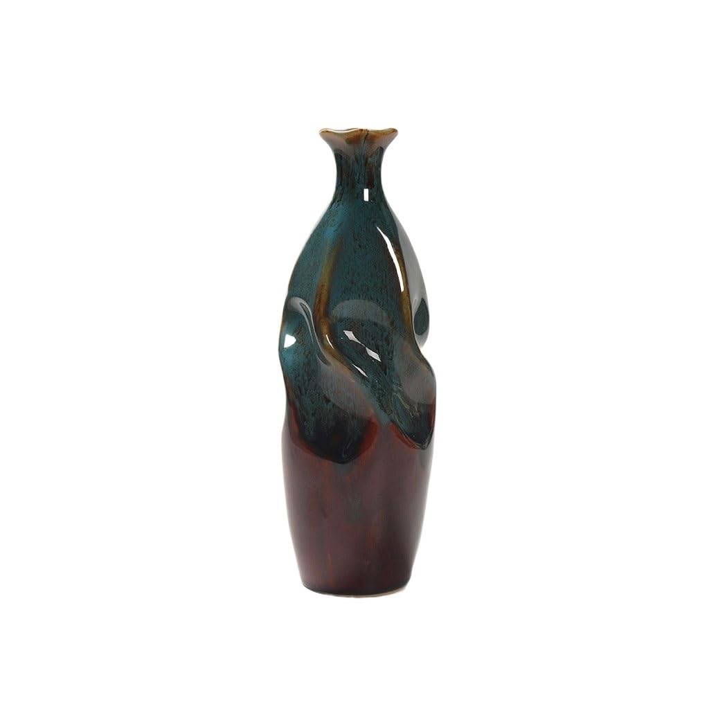 Kunyos A1 Vase Ceramic Living Room Coffee Table Desktop Vase Ornaments European Hotel Restaurant Flower Arrangement Flower Vessel Ceramic Vase
