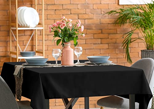 Nappe rectangulaire lavable noire pour fêtes et mariages de 2 - 4