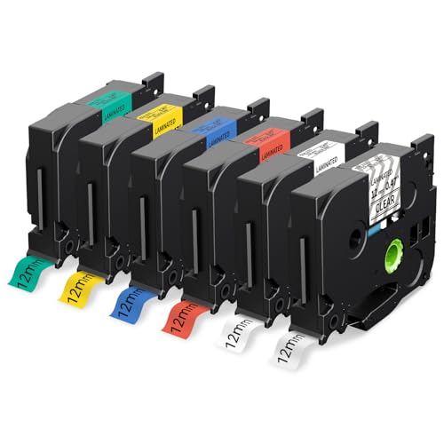 Completamente compatibile con i produttori di etichette Brother p-touch: PT-P700 PT-P750W PT-1000 PT-1010 PT-1090 PT-1230 PT-1250 PT-1290 PT-2100 PT-2430PC PTE100VP PT-H75 PT-H100R PT-H100LB PT-H101C PT-H105 PT105WB PT-H100 PT-H110 PT-H300 PT-H300LI PT-H500LI, PT-1190 PT-11Q PT-1230PC PT-1880C PT-1880SC PT-1880W PT-1890C PT-1890SC PT-1890W PT-2430PC PT-6100 PT-D200 PT-D200G PT-D210 P-touch Abbellisci PT-D400 PT-D400AD PT-D400VP PT-D450 PT-D600 PT-D600VP PT-D800W.