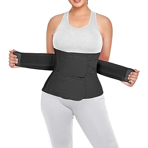 QEESMEI Postpartum Belly Band Abdominal Binder Post Surgery C-section Belly Binder Wrap Girdle Recovery Belt Back Support (X-Large, Black) Cover