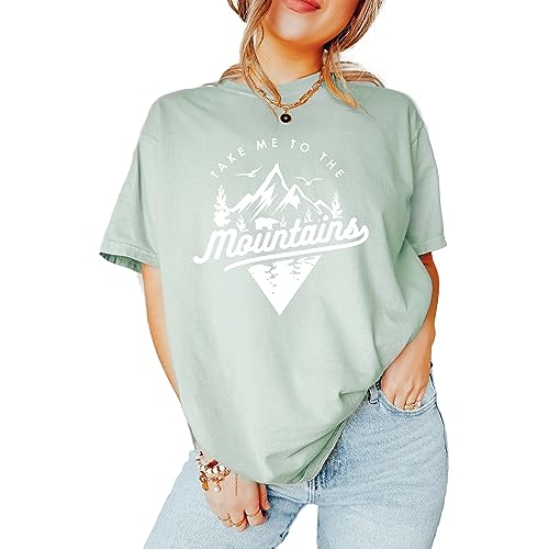 Take me to the mountain camping, hiking mountain T Shirt Unisex T-Shirt Casual Top Graphic Tee Short Sleeve Shirt Cute women tee White4