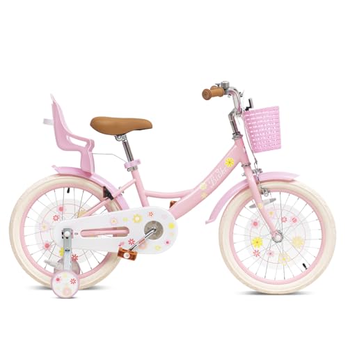 Image of Bixike Girls Bike with Basket, Princess Bicycle for Ages 2-12