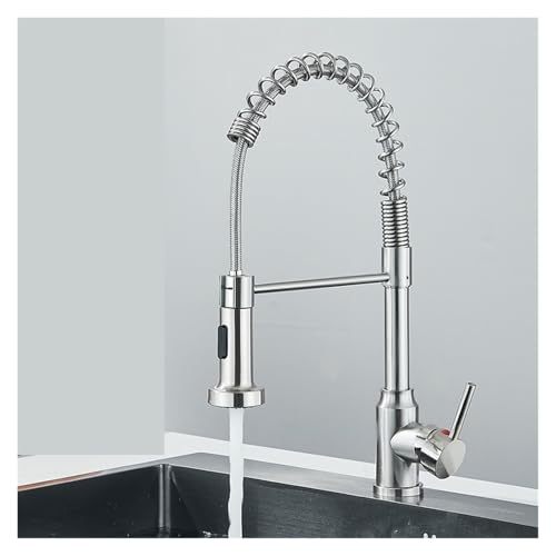 Grifo extraíble de níquel para cocina moderna con doble función de agua 2