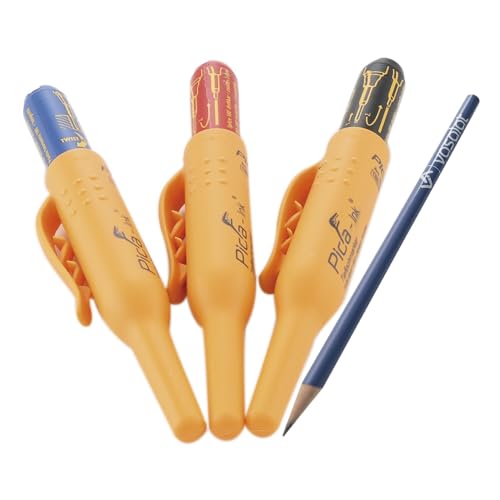 Pica Tieflochmarker - Pica-Set - Bohrlochmarker für tiefe Löcher in schwarz/blau/rot