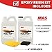 MAS Epoxies Table Top Pro Epoxy Kit, 1-Gallon, (0.5-Gal Part A + 0.5-Gal Part B) Crystal Clear Resin Casting for DIY Arts, Crafts, Countertops, Wood Tables, Tabletops, Bar Tops