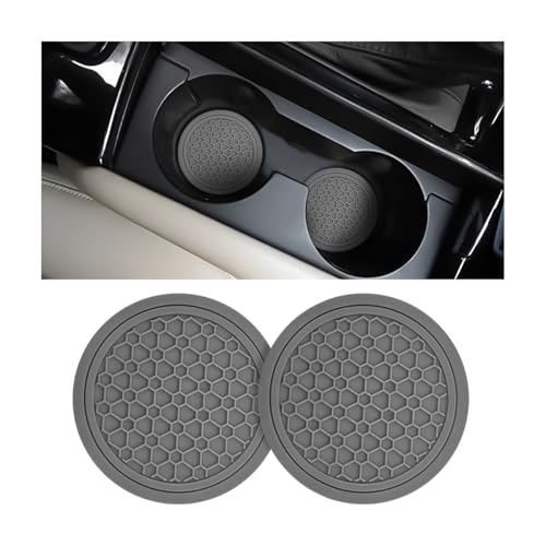 Image of Mandark 2PCS Car Cup Holder Coasters, 2.75 Inch Non-Slip Insert Water Bottle Holder Pads, Dustproof Automotive Interior Accessories Mat, Universal for Vehicles, Trucks, RVs and More(Gray)