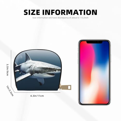 3d Shark Fish Credit Card Holder Wallet, Leather Zipper Card Wallet For Women Ladies Rfid Blocking Card Case Small Coin Purse Accordion Wallet Gift2