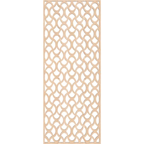Image of Resort Decorative Pierced Fretwork Wood Wall Panels, 11 3 /8 inchW x 29 3 /8 inchH x 1 /4 inchT, Red Oak