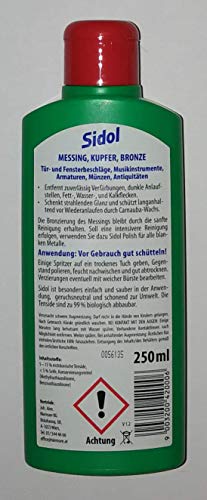 SIDOL Messing Kupfer Bronze 250ml Poliert zuverlässig Beschläge, Musikinstrumente, Armaturen, Münzen, Antiquitäten… – Bild 3