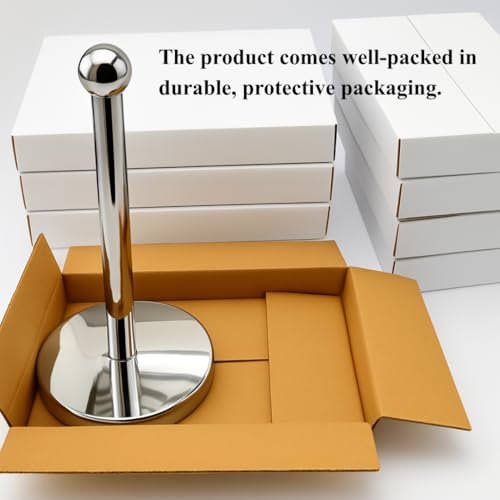 Image of Vintageware Tissue Paper Holder Countertop, Standing Tissue Paper Roll Holder for Kitchen Bathroom, Paper Towel Holder Stand with Weighted Base, Stainless Steel Tissue Paper Holder (Silver, Style-1)