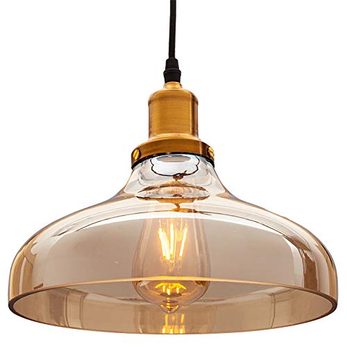 LAMPARA DE TECHO BOLA DE CRISTAL COLGANTE 260 MM X 260 MM X130 MM DE CAMBRE 1 METRO DE LARGO, E27 COLOR COLOR MARRON