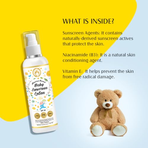 Image of Mom & World Mineral Based Baby Sunscreen Lotion 120ml - Pack of 2 | Spf 50 Pa+++| Uva /Uvb Protection | Chemical Free | Outdoor Safe | Sensitive Skin Friendly | Dermatologically Tested | Water Resistance