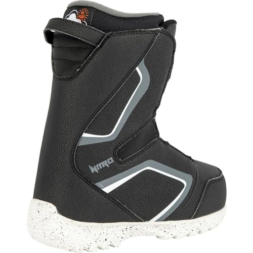 Nitro Droid Boa Snowboard Boot - 2022 - Kids' Black/White/Charcoal, 3.03