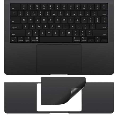 CaseBuy Palm Rest Protector Vinyl Skin Sticker for 2023 MacBook Pro 14 inch M3 Pro/Max A2918 A2992 with Touch-ID Scratch-Resistant Keyboard Cover -Space Black