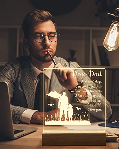 Kaayee Dad Gifts From Daughter Son, Engraved Night Light Gifts For Dad, To My Dad Birthday Gifts From Son Daughter, Unique Dad Gift Idea For Birthday Christmas #TOP3