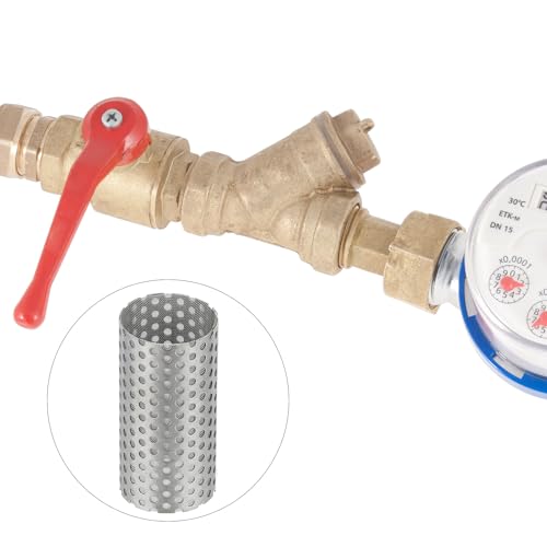 Image of PATIKIL 4 Pcs 28mm OD Strainer Mesh, 55mm H 80 Mesh Screen Y Shaped Strainer Filter Valve Mesh Screen 304 Stainless Steel Double Layer Strainer Mesh for Debris Pump Water Oil Separation