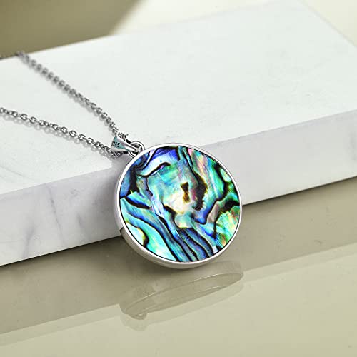 POPLYKE Peace Sign Hippie Pendant Necklace Sterling Silver Abalone Filigree Flower Jewelry For Women - Image 6