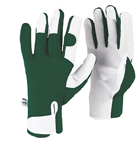 Spear & Jackson Kew Gardens Collection Leather Palm Gloves, Green, Large