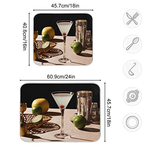 Any Time Cocktail-Abtropfmatte für Küche, saugfähig, wasserisolierend, Geschirr, Schutzunterlage, Kaffeemaschine, 40,6 x 45,7 cm, Hemingway Special